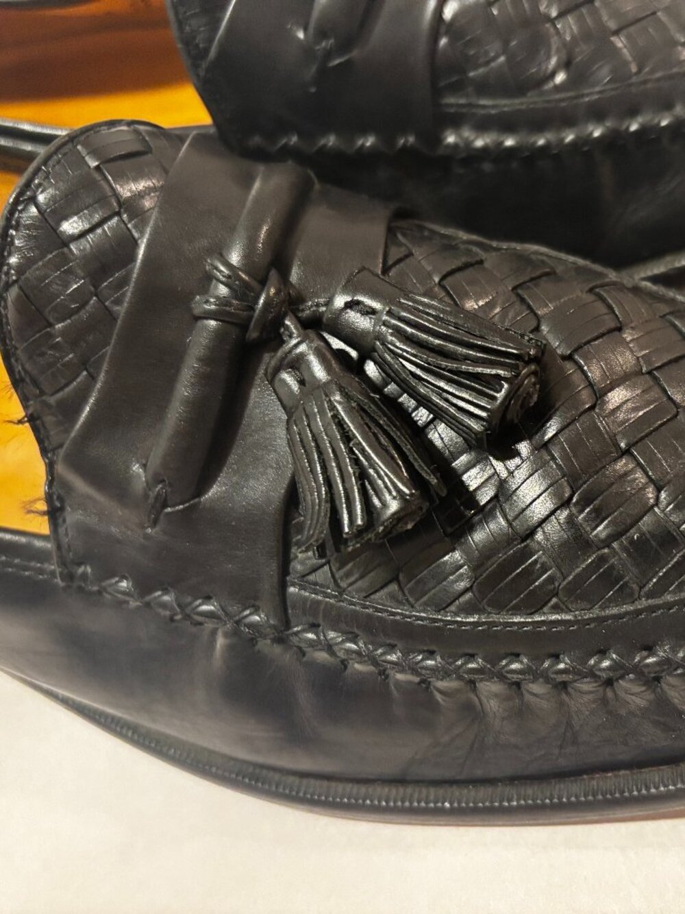 Johnston Murphy Aristocraft Men's Size 13 US Black Leather Kiltie Tassel Loafers